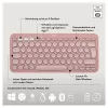 Logitech Pebble 2 Combo klaviatūra ir pelė su universaliu RF belaidžiu ryšiu + Bluetooth QWERTZ vokiškas rožinė (920-012205)