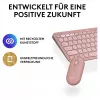 Logitech Pebble 2 Combo klaviatūra ir pelė su universaliu RF belaidžiu ryšiu + Bluetooth QWERTZ vokiškas rožinė (920-012205)