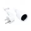 Prailgintas įžemintas kištukas-kištukas tipas E+F (CEE 7/7, kampinis) ir lizdas tipas F (CEE 7/3, tiesus), baltas, 1,50 mm², 2 m, Good Connections® (P0102-W020)