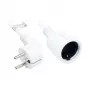 Prailgintas įžemintas kištukas-kištukas tipas E+F (CEE 7/7, kampinis) ir lizdas tipas F (CEE 7/3, tiesus), baltas, 1,50 mm², 2 m, Good Connections® (P0102-W020)
