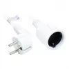 Prailginimo laidas su įžeminimu, kištukas tipas E+F (CEE 7/7, kampuotas) ir lizdas tipas F (CEE 7/3, tiesus), baltas, 1,50 mm², 3 m, Good Connections® (P0102-W030)