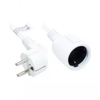Prailginamasis įžemintas kištukas-kištukas E+F (CEE 7/7, kampinis) lizdas Tipas F (CEE 7/3, tiesus), Baltas, 1,50 mm², 5 m, Good Connections® (P0102-W050)