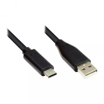 Jungiamasis laidas USB 2.0, USB-C™ kištukas prie USB 2.0 A kištuko, CU, juodas, 2 m, Good Connections® (GC-M0118)