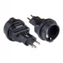maitinimo adapteris Swiss Netz-Plug (SEV1011, tiesus) į įžemintą lizdą Type F, SEV, juodas, Good Connections® (PA-6002S)
