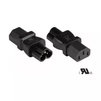 maitinimo adapteris IEC prietaiso kištukas C6 (tiesus) į IEC prietaiso lizdą C13 (tiesus), UL, juodas, Good Connections® (PA-0630S)