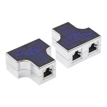 Modulinis T adapteris, 1x RJ45 lizdas prie 2x RJ45 lizdų, išvedžiojimas 1:1, Good Connections (GC-N0153)