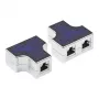 Modulinis T adapteris, 1x RJ45 lizdas prie 2x RJ45 lizdų, išvedžiojimas 1:1, Good Connections (GC-N0153)