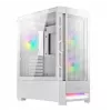 PC Case Cougar COUGAR Airface RGB Midi Tower White — 230×386×491 mm, palaiko 3x120/140 mm priekyje, 1x120 mm gale, 2,5/3,5 col. diskus