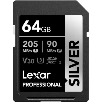 Lexar Professional Sidabrinė SDXC UHS-I Karte (LSDSILV064G-BNNNG)