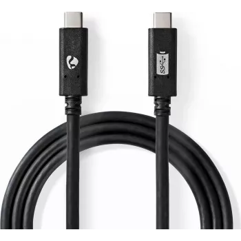 Nedis USB kabelis | USB 3.2 Gen 2 | USB-C™ kištukas | USB-C™ kištukas - 100 W | 4K@60Hz | 10 Gbps | nikeliuotas | 1,00 m | Apvalus | PVC | Juoda | Dėžutė