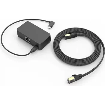 HECKLER Gigabit Ethernet + Power Over Ethernet atnaujinimo rinkinys, skirtas „Zoom Rooms“ pultui. Apima USB Micro B į stačiakampę „Lightning“ laidą, „Cat.7 Raw“ kabelį. (T272)