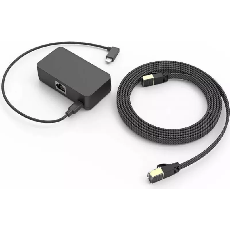 HECKLER Gigabit Ethernet + Power Over Ethernet atnaujinimo rinkinys, skirtas „Zoom Rooms“ pultui. Apima USB Micro B į stačiakampę „Lightning“ laidą, „Cat.7 Raw“ kabelį. (T272)