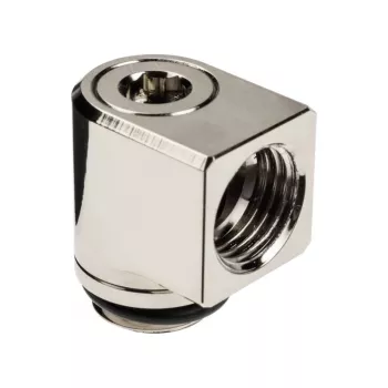 EK Water Blocks EK-Torque Micro Adapter 90 laipsnių G1/4 colio AG į G1/4 colio IG - Sukiojamas, nikelis