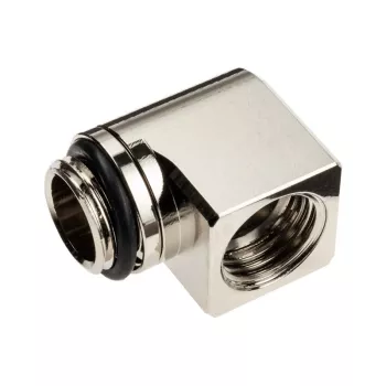 EK Water Blocks EK-Torque Micro Adapter 90 laipsnių G1/4 colio AG į G1/4 colio IG - Sukiojamas, nikelis