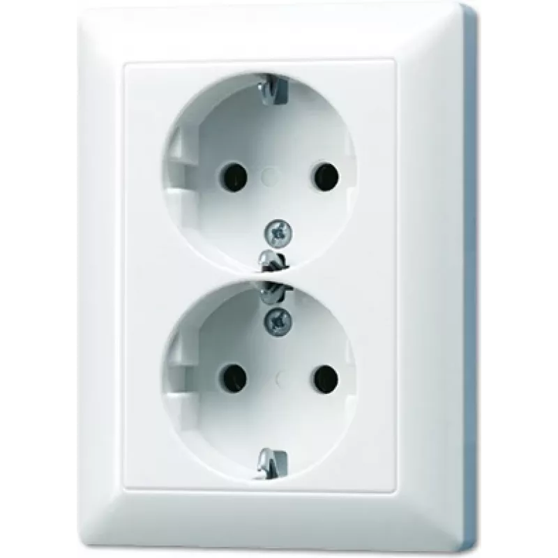 JUNG Schuko Dual Socket Outlet AS5020UWW AS 500/A plus Alpine White AS5020UWW (AS5020UWW)