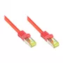 RJ45 komutacinis kabelis su Cat.7 neapdorotu kabeliu ir užrakto apsauga (RNS®), S/FTP, PiMF, be halogenų, 600MHz, OFC, raudonas, 30m, Good Connections® (8070R-300R)