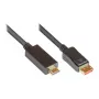 Jungiamasis kabelis DisplayPort 1.4 į HDMI 2.0, 4K @60Hz, paauksuoti kontaktai, OFC, juodas, 1m, Good Connections® (DP14-HDMI1)