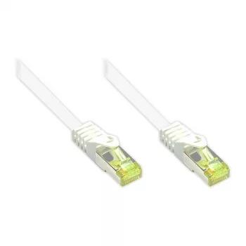 RJ45 komutacinis kabelis su Cat.7 neapdorotu kabeliu ir užrakto apsauga (RNS®), S/FTP, PiMF, be halogenų, 600MHz, OFC, balta, 90m, Good Connections® (8070R-900W)