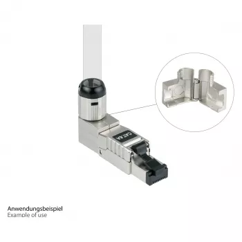 RJ45 kištukas Cat. 6A, be įrankių / montuojamas vietoje, STP ekranuotas, metalinis, 5 kryptys, Good (GC-N0165)