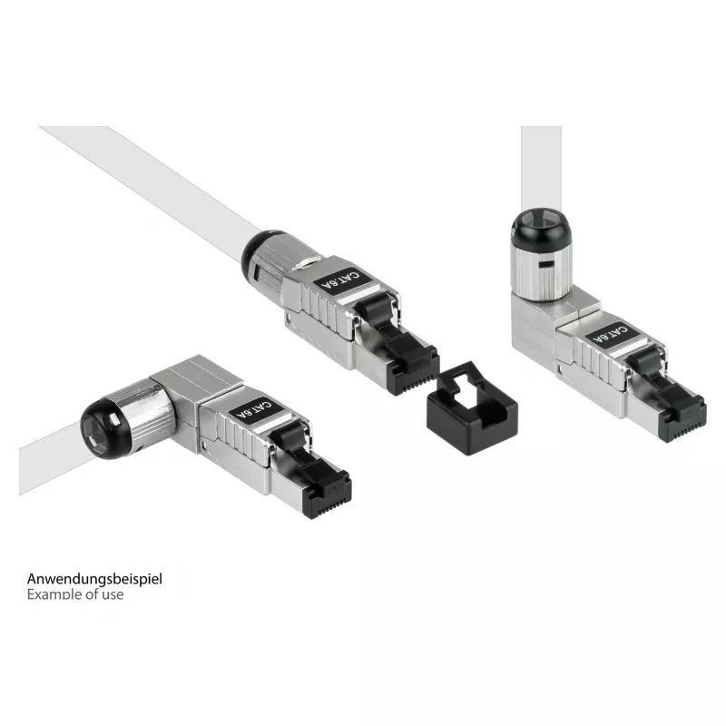 RJ45 kištukas Cat. 6A, be įrankių / montuojamas vietoje, STP ekranuotas, metalinis, 5 kryptys, Good (GC-N0165)