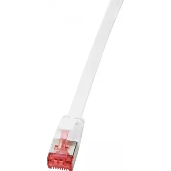 Logilink SlimLine - Patch-Cable - RJ-45 (S) to RJ-45 (S) - 5 m - U/FTP, PiMF - CAT 6 - Moulded, Snagless, plokščias - White (CF2071S)