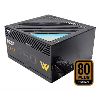 Maitinimo blokas AZZA PSAZ-750W 750 W 20+4 kontaktų ATX 80 PLUS Bronze juodas, nemodulinis