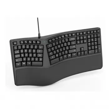 Belaidė ergonominė kompaktiška klaviatūra TRUST KEYRA ERGO MULTI DE — belaidė, kompaktiškas išdėstymas, vokiška klavišų rinkinys