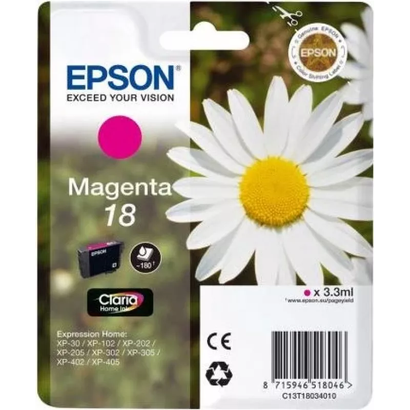 „Epson C13T18034010“ spausdintuvo eksploatacinė medžiaga, rausvai raudona