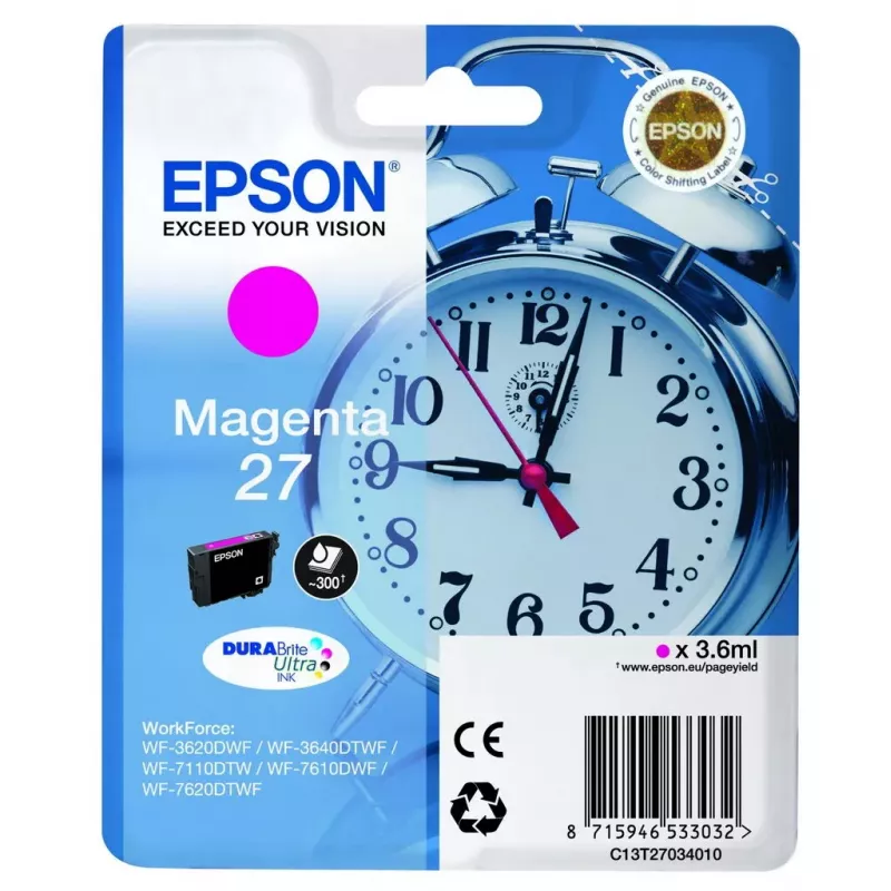 Epson DURABrite Ultra C13T27034010 rašalinė kasetė, purpurinė, pigmentinis rašalas, 1 vnt.