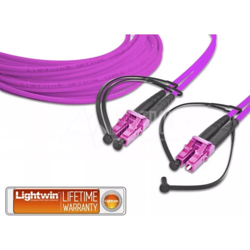 Lightwin komutacinis kabelis, daugiamodis LC-LC 3m OM4 (LDP-50 LC-LC 3.0 OM4)