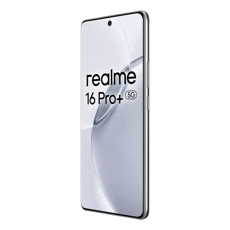 Išmanusis telefonas REALME realme 16 Pro+ — 6.8 colio (17.3 cm) 1280×2800, Snapdragon 7 Gen 4, 12 GB RAM, 512 GB, 200 MP triguba kamera, 7000 mAh, pilka