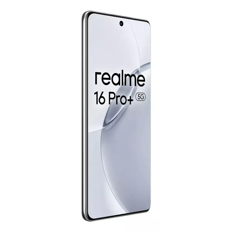 Išmanusis telefonas REALME realme 16 Pro+ — 6.8 colio (17.3 cm) 1280×2800, Snapdragon 7 Gen 4, 12 GB RAM, 512 GB, 200 MP triguba kamera, 7000 mAh, pilka