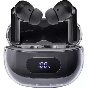 Intenso Buds Earphone Plus T310AE juodos ausinės, belaidės, tikrosios stereo (TWS), į ausis įdedamos, pokalbiams / muzikai / sportui / kasdieniam naudojimui, USB Type-C, Bluetooth, juodos (3720310)