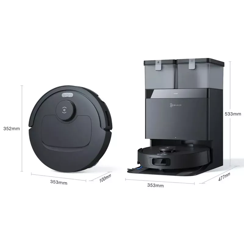 Robotų dulkių siurblys Ecovacs Deebot T30C Gen 2 su 0,26 l dulkių talpa, Li-Ion 12 V baterija, 180 min veikimo laikas, juoda