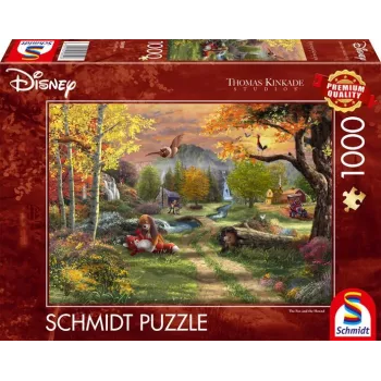Thomas Kinkade Studios: Disney - Lapė ir šuva, 1000 dalių dėlionė