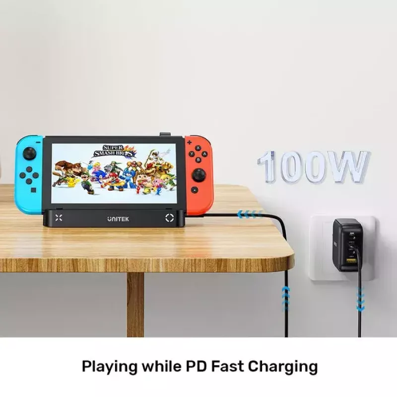 Del ninės žaidimų konsolės dok stotis Unitek G1002F01 — USB prijungimo jungtis, juoda