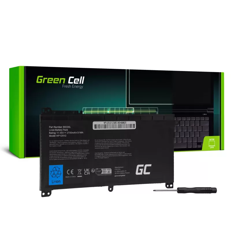 Baterija Green Cell HP125V2, skirta HP Pavilion x360 Stream 14-AX