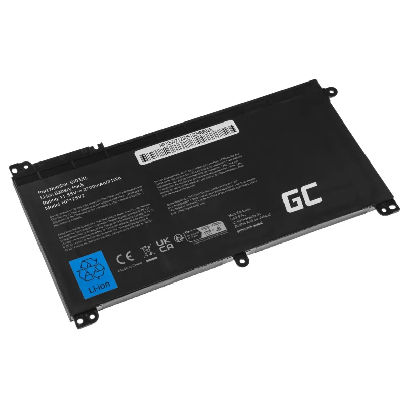 Baterija Green Cell HP125V2, skirta HP Pavilion x360 Stream 14-AX