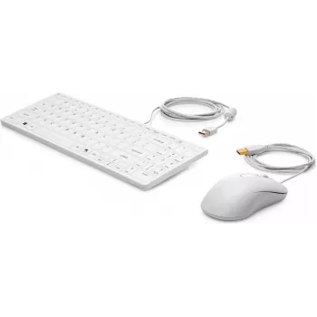 HP USB klaviatūros ir pelės rinkinys Healthcare Edition pilno dydžio laidinis baltas