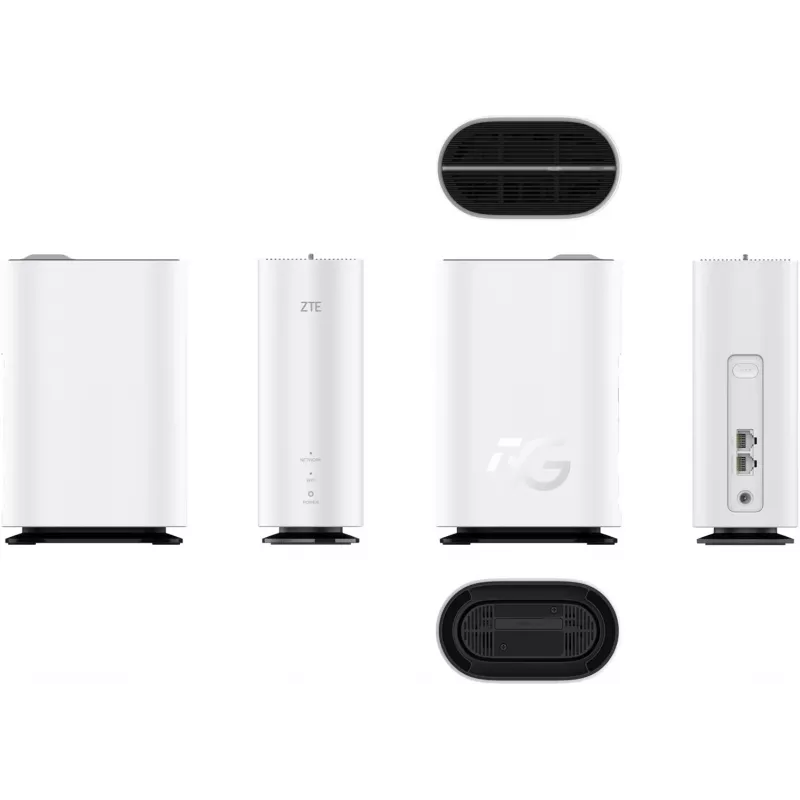ZTE G5C – Gigabit Ethernet dviejų dažnių (2,4 GHz / 5 GHz) „Wi-Fi 6“ 4G/5G belaidis maršruto parinktuvas, baltas