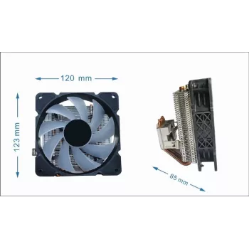 Oro aušintuvas Gembird CPU-HURACAN-ARGB-X140 12 cm, juoda, balta, 800–1600 RPM