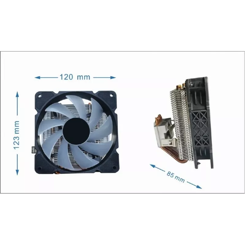 Oro aušintuvas Gembird CPU-HURACAN-ARGB-X140 12 cm, juoda, balta, 800–1600 RPM