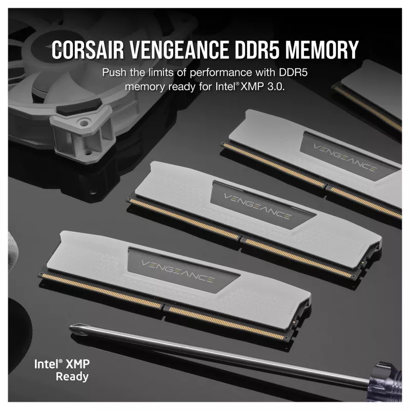 Corsair Vengeance 32GB (2x16GB) DDR5 6400MHz CL36 stalinio kompiuterio atminties rinkinys – baltas