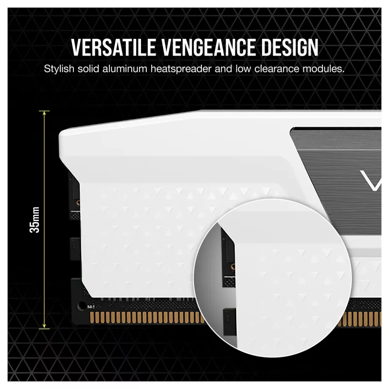 Corsair Vengeance 32GB (2x16GB) DDR5 6400MHz CL36 stalinio kompiuterio atminties rinkinys – baltas