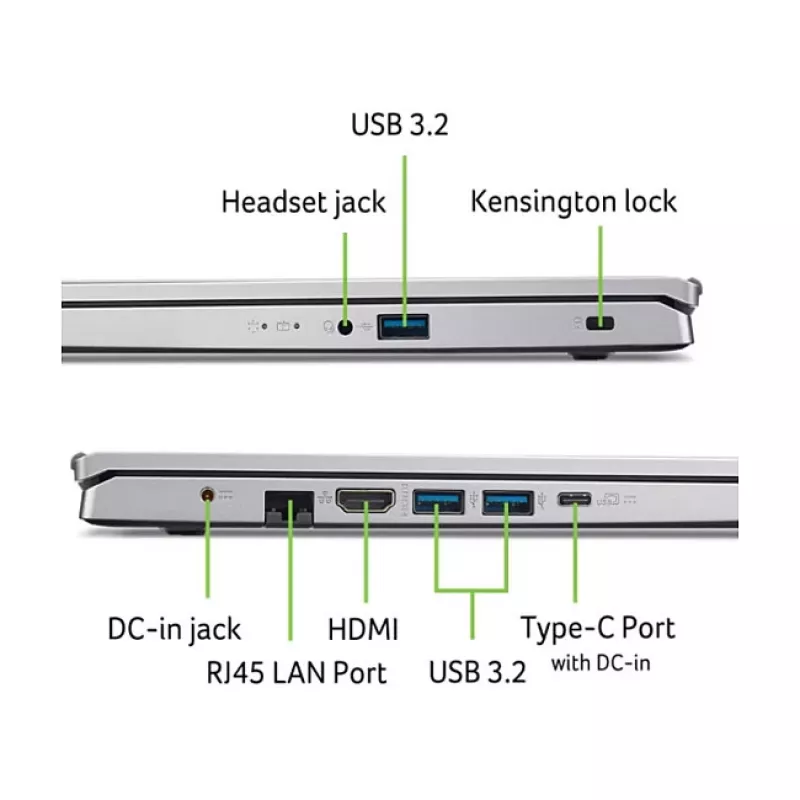 Acer Aspire Go 15 AG15-42P-R1VS nešiojamasis kompiuteris — 15,6 col. Full-HD IPS, Ryzen R7-5825U, 8 GB RAM, 512 GB SSD, Linux (eShell)