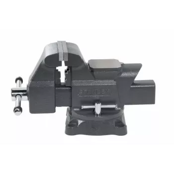Stalinis spaustuvas STANLEY 100 mm (4 coliai) Heavy Duty — stacionarus metalinis spaustuvas dirbtuvėms