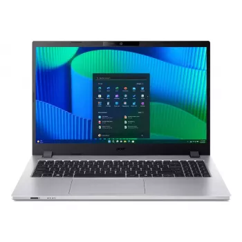 Nešiojamas kompiuteris Acer TravelMate P2 TMP215-55-TCO — Intel Core 5 120U, 15,6 colių FHD, 16 GB DDR5, 512 GB SSD, Wi‑Fi 6E, Windows 11 Pro, sidabrinis