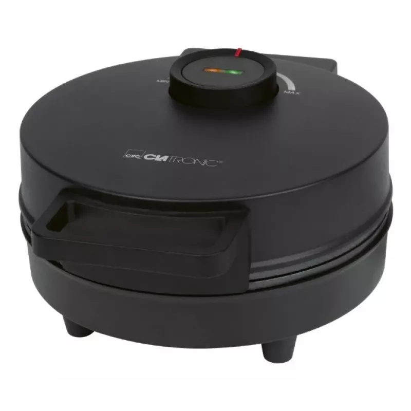 Vaflinė CLATRONIC WA 3832 — 1 apvalus vaflis, 1200 W, 20 cm plokštės, juoda