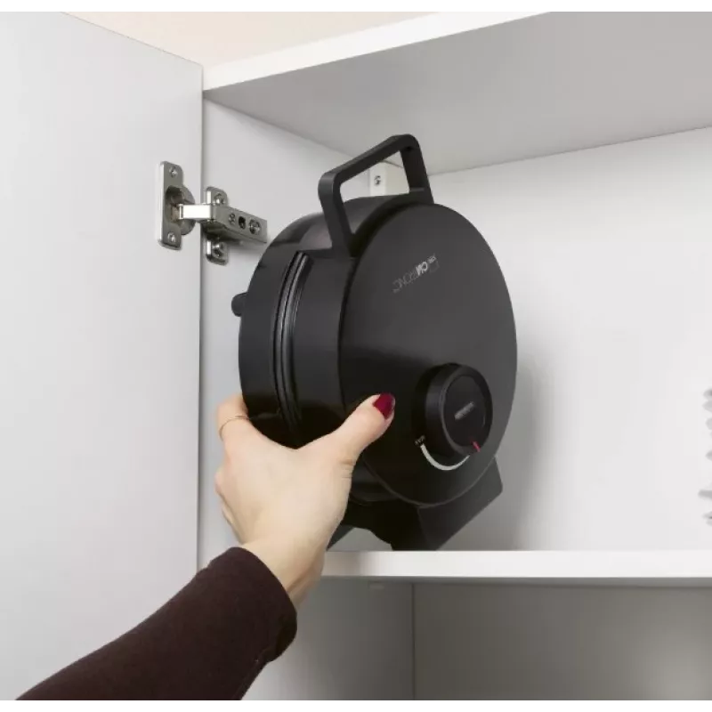 Vaflinė CLATRONIC WA 3832 — 1 apvalus vaflis, 1200 W, 20 cm plokštės, juoda