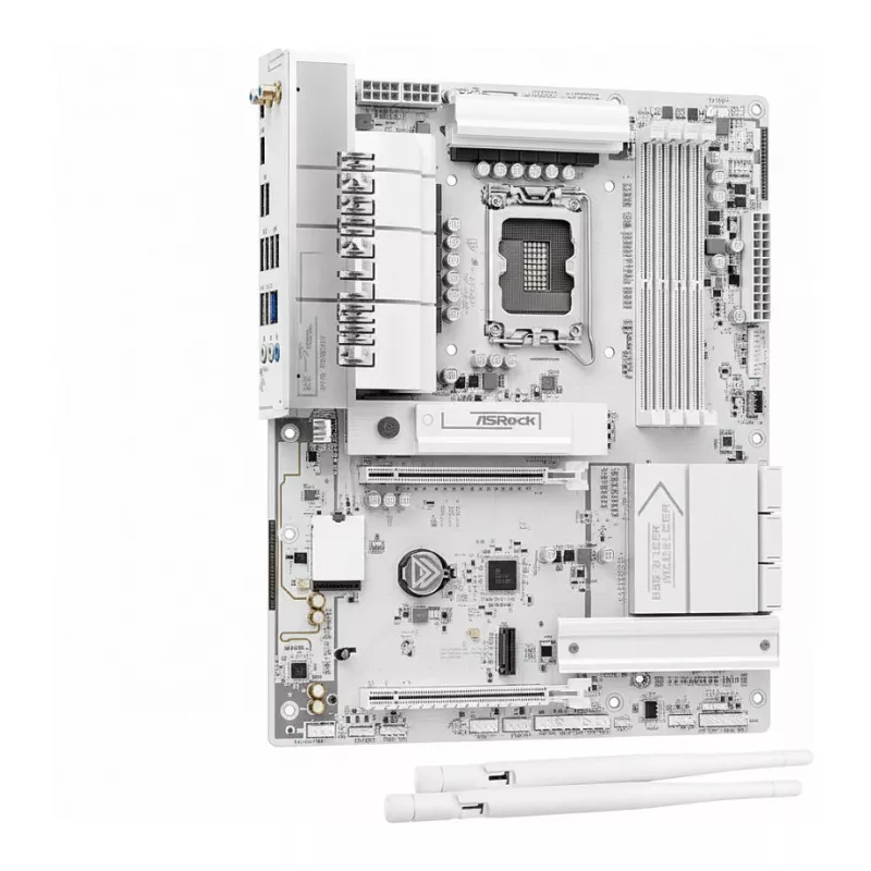 MicroATX pagrindinė plokštė ASRock B850M Challenger WiFi DDR5 AM5, balta — DDR5, AM5 lizdas, Wi‑Fi